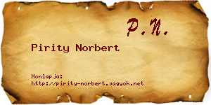 Pirity Norbert névjegykártya
